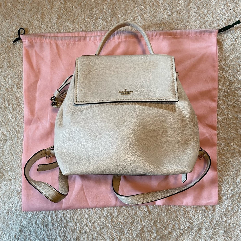 Kate Spade Cream Leather Backpack